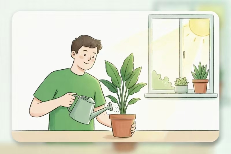 环保人物绿植组合